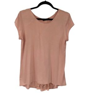 Kim & Cami Blush Pink Tunic Top with lace insert M